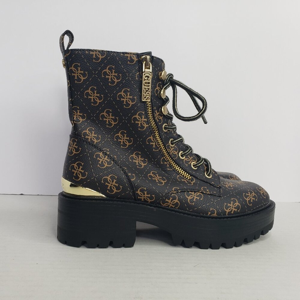 NWOB Guess Orana Women's Brown Combat Boot - Size 8.5
